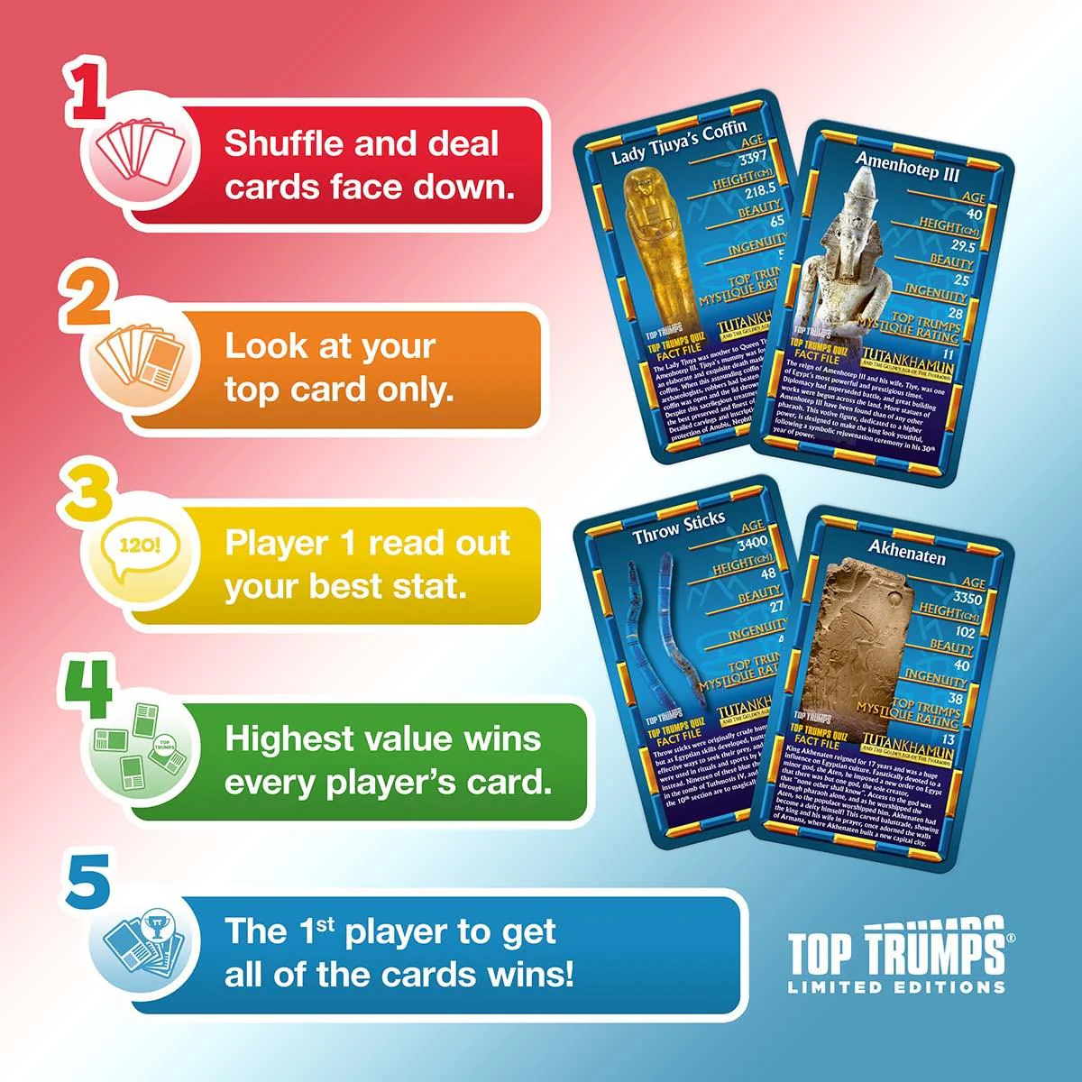Ancient Egypt 'Tutankhamun and the Golden Age of the Pharaohs' Top Trumps Limited Edition Card Game - Image 7
