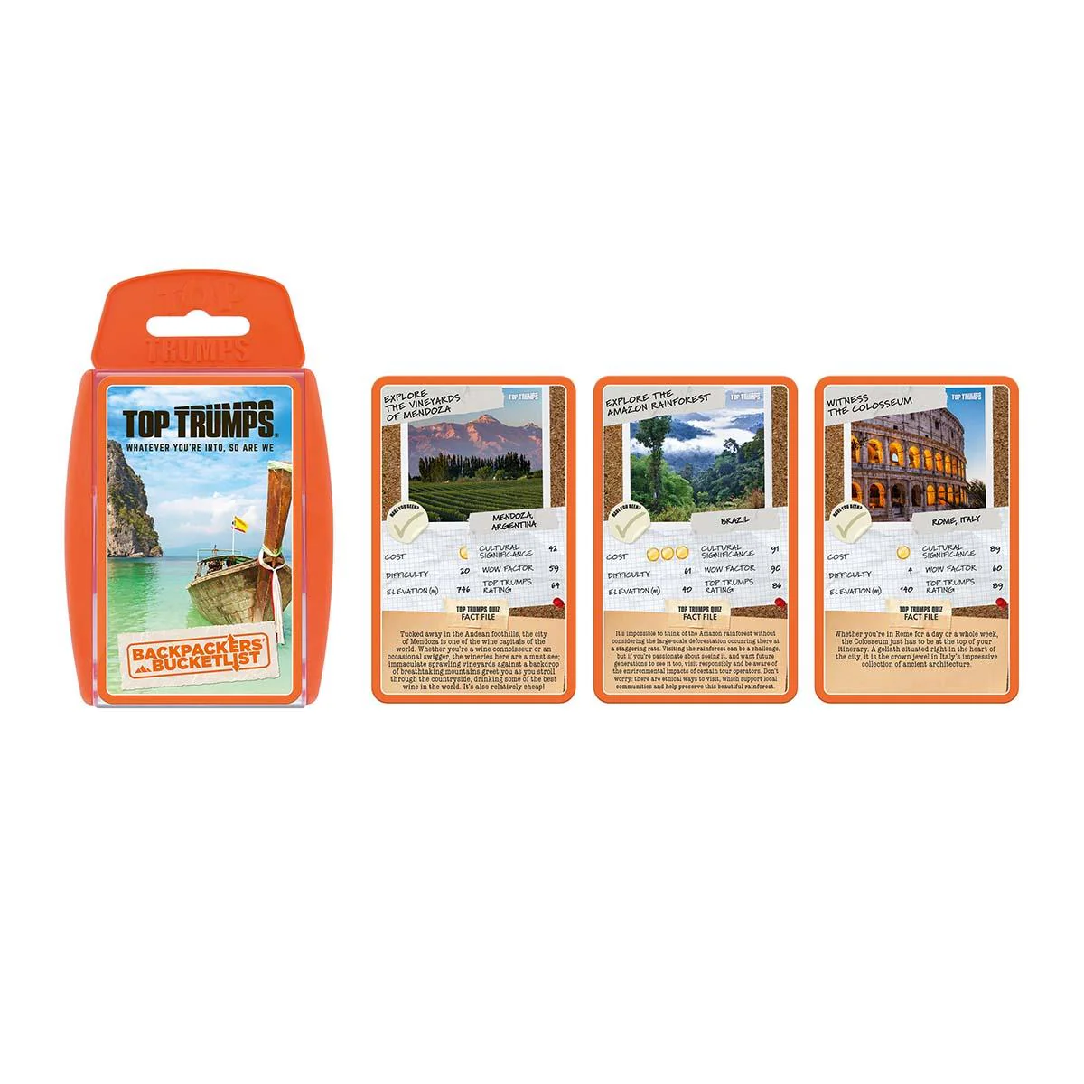 Back Packers' Bucket List Top Trumps Card Game - Image 4