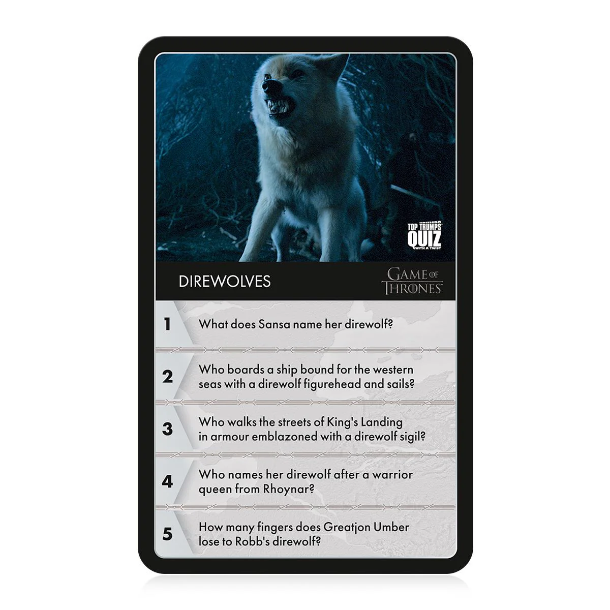 Game of Thrones Top Trumps Quiz Card Game - Image 5