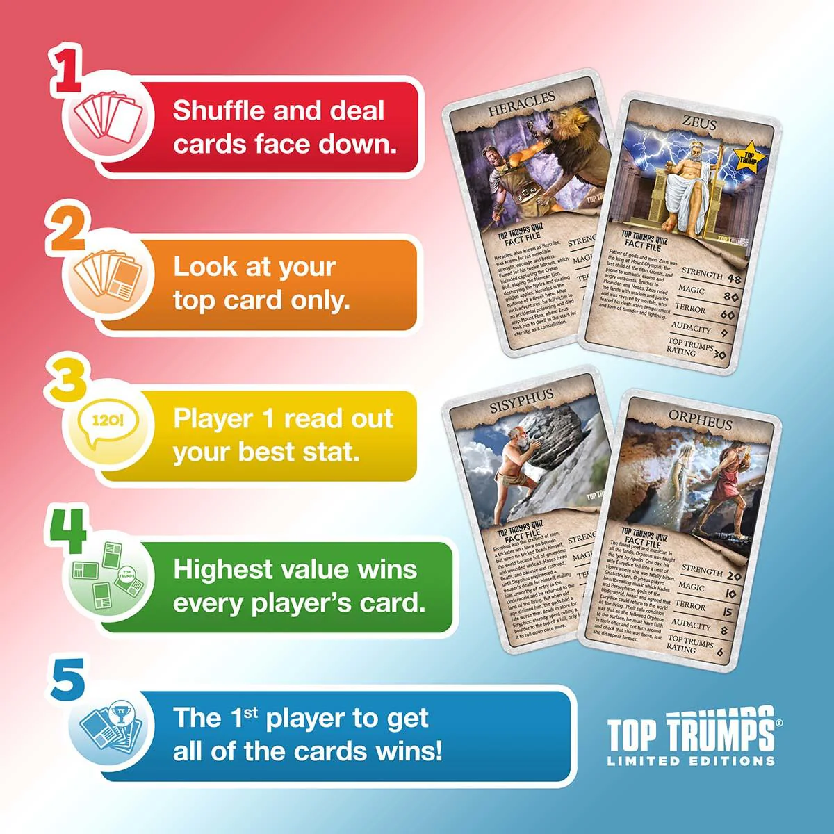 Greek Myths 30 Fantastic Tales Top Trumps Limited Edition Card Game - Image 7