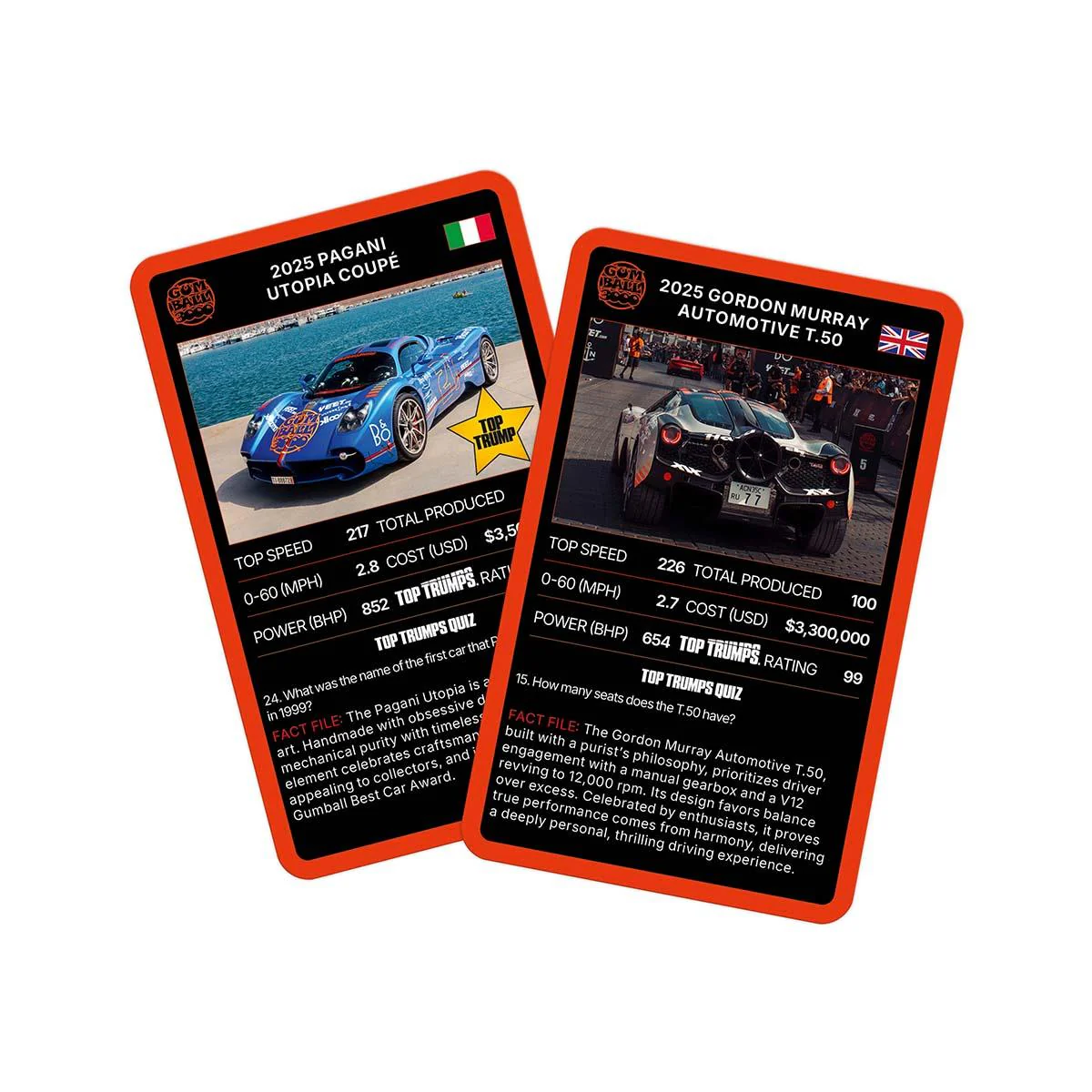 Gumball 3000 Superstars & Supercars Top Trumps Card Game - Image 3
