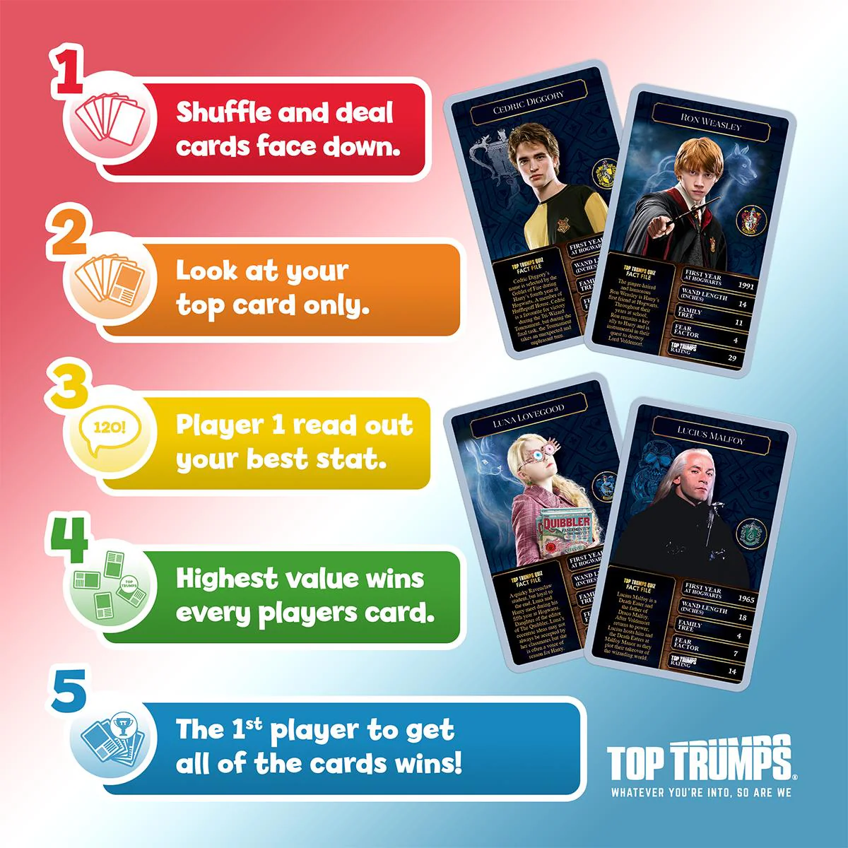 Harry Potter 30 Witches & Wizards Top Trumps Card Game - Image 5