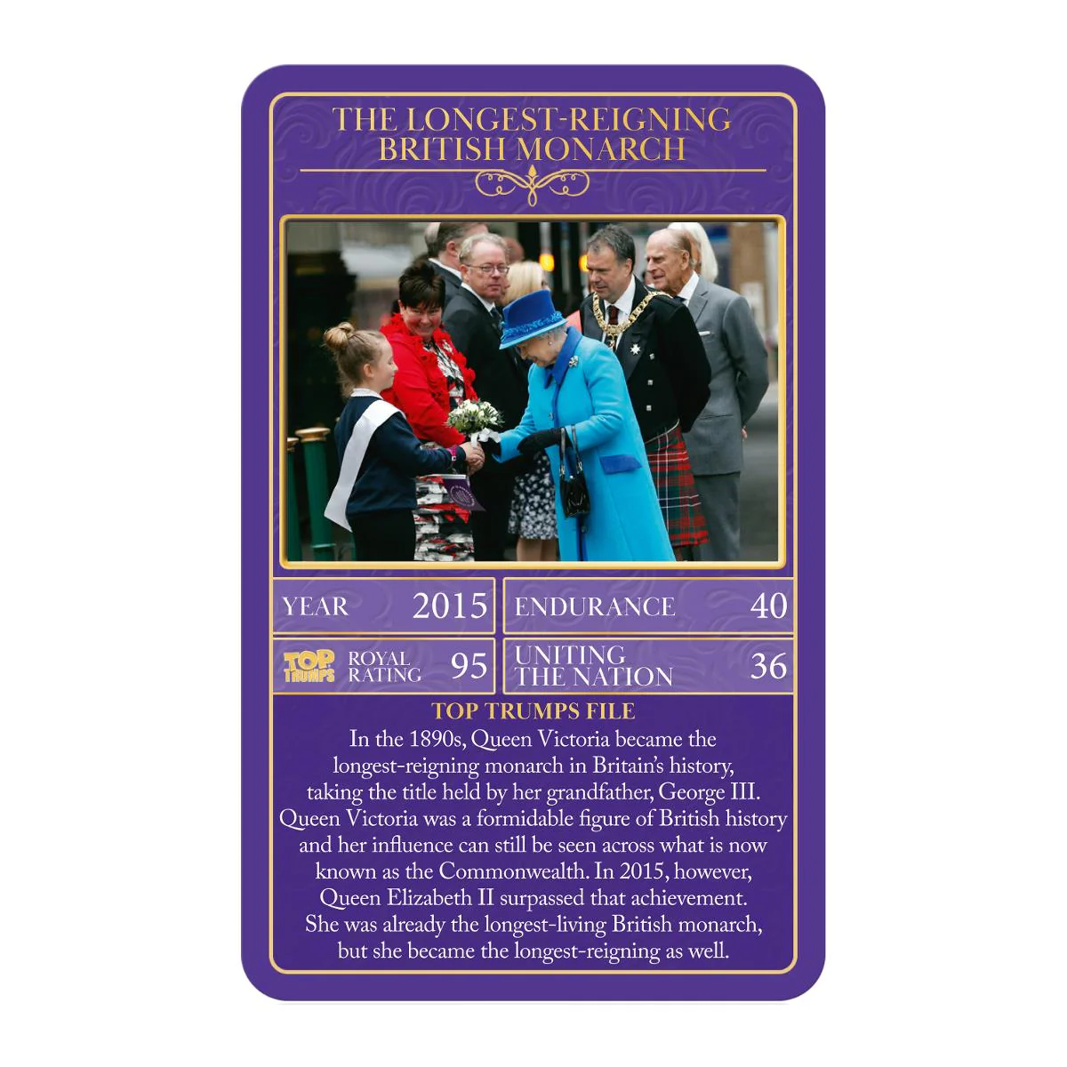 HM Queen Elizabeth II Top Trumps Card Game - Image 4