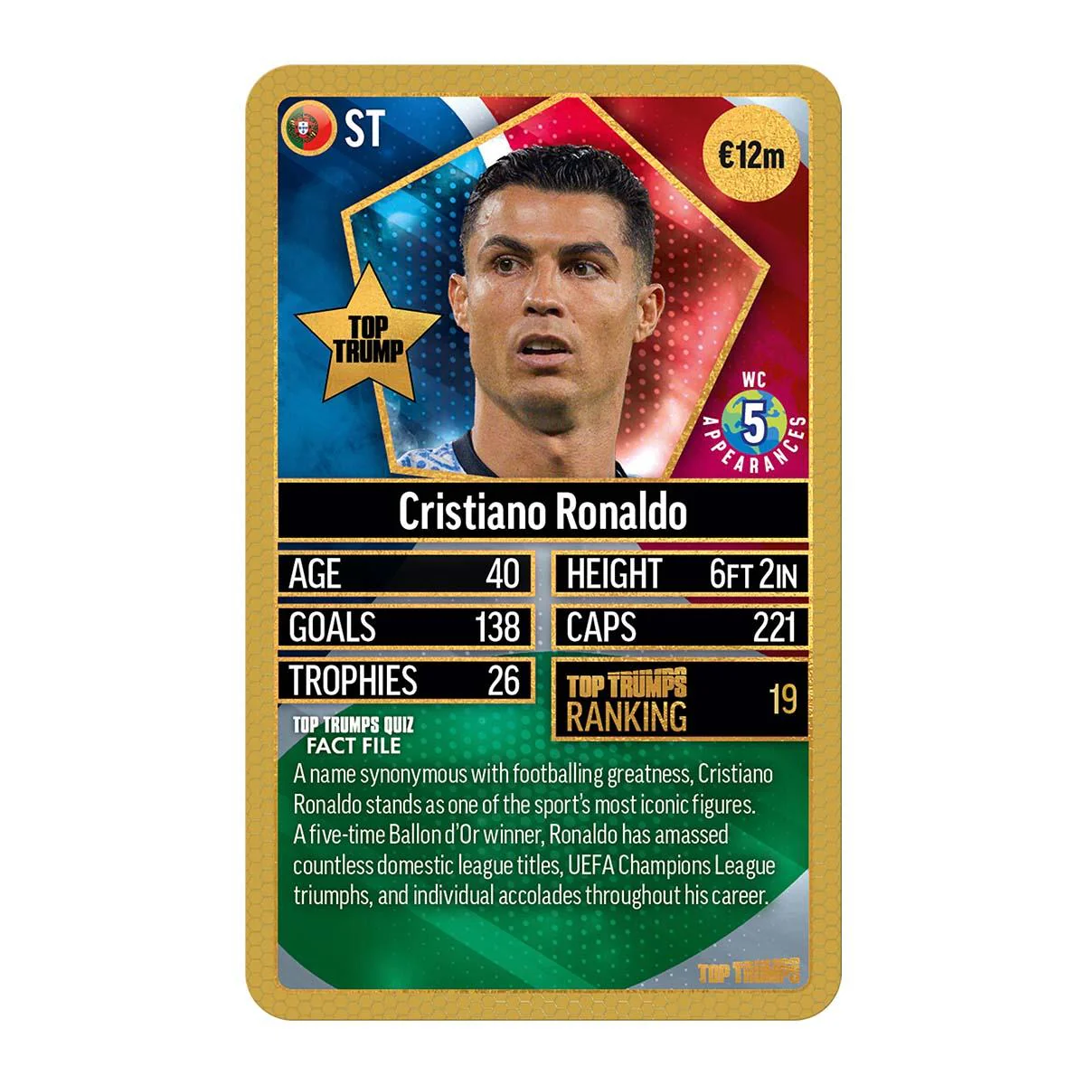 World Football Stars Top 200 Top Trumps Card Game – Chrome Gold Pack - Image 3