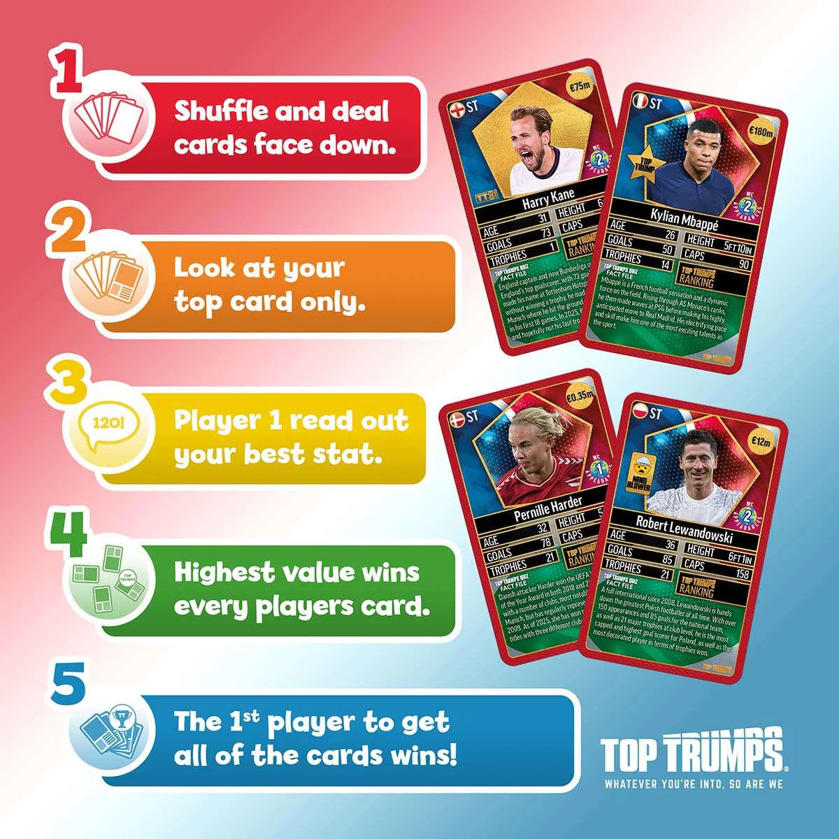 World Football Stars Top 200 Top Trumps Card Game - Chrome Red Pack - Image 7